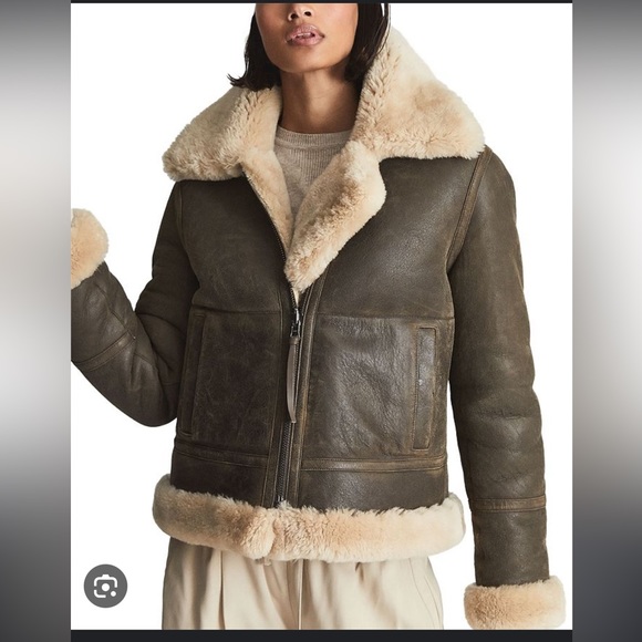 NWT Hadi Reversible Shearling Aviator Jacket - Picture 6 of 15
